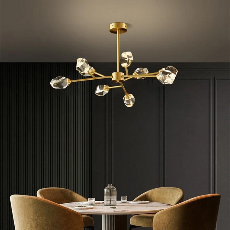 Modern Pendant Lights LED Crystal Gold Luxury Lighting Fixture Restaurant Kitchen Living Room Bedroom Home Decor Chandelier Lamp