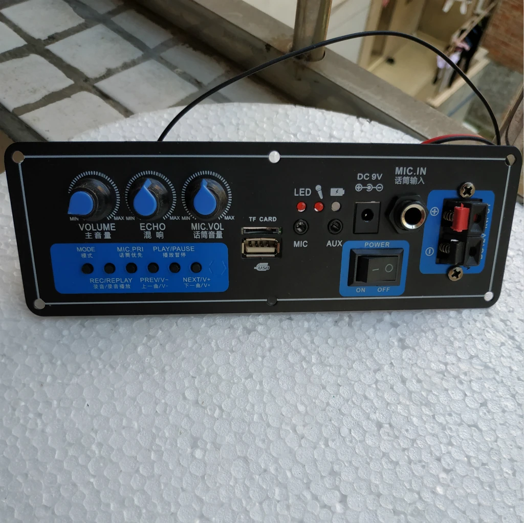 

Плата усилителя мощности Bluetooth 9 В, 7,4 В, 8,4 В, мощный цифровой усилитель мощности, U-диск, TF-карта, без потерь, микрофон 3,5 мм