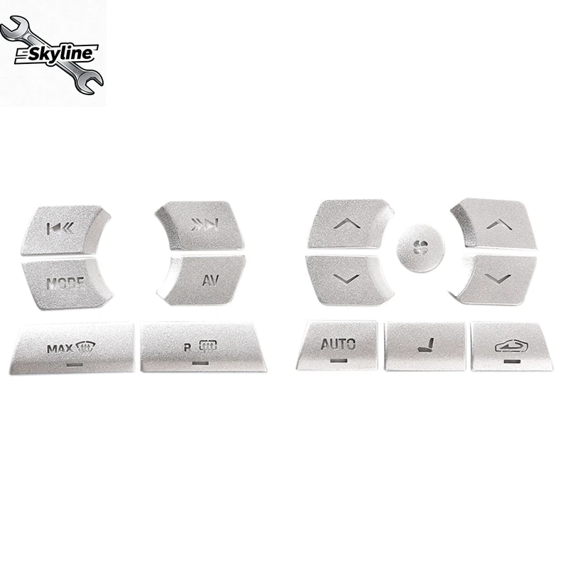 15Pcs Car Central Control Multimedia Button Cover Sticker Air Conditioning Button Trim Cover for  2012-2015