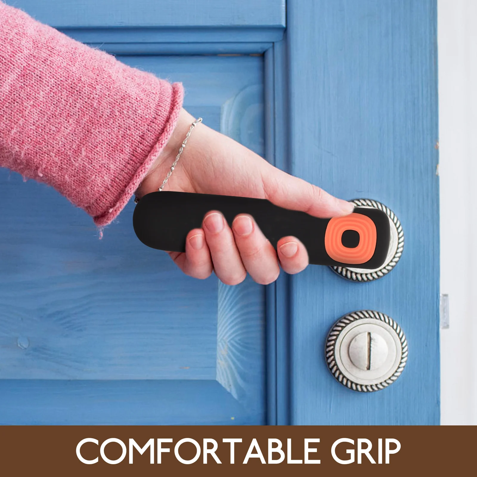 

Silicone Door Handle Covers Anti Collision Baby Proofing Protective Sleeves Black Color Fits Most Straight Handles Protects