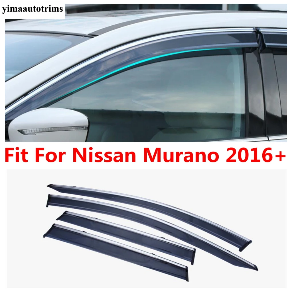 

Car Smoke Window Sun Rain Visor For Nissan Murano 2016 - 2021 Car Sunny Wind Vent Deflector Guard Accessories Exterior 4PCs