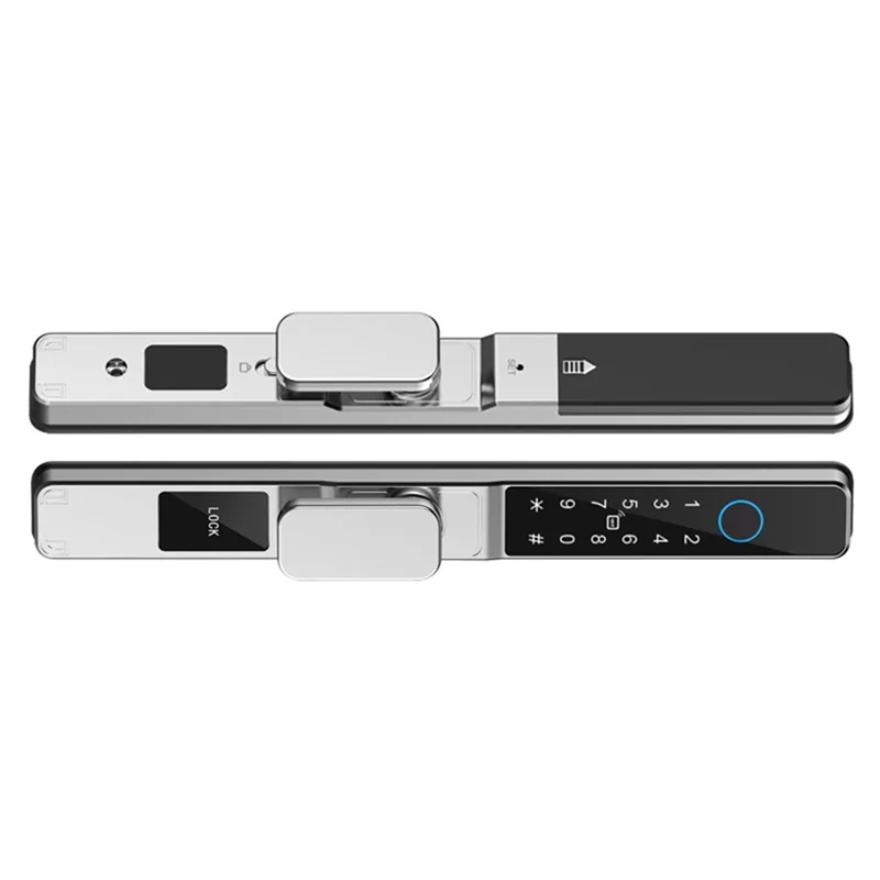 A92Z Tuya Wifi App Waterproof Smart Aluminum Door Lock Double Hook Mortise Fingerprint Password Sliding Door Lock