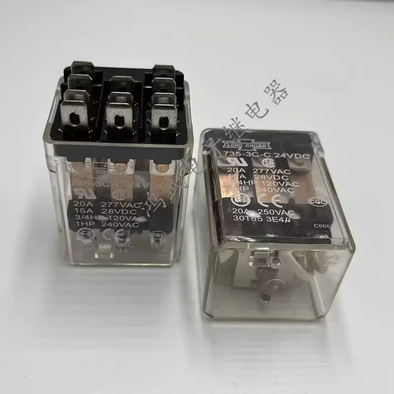 

（Brand New Original）1pcs/lot 100% original genuine relay:735-3C-C 24VDC 20A 11pins