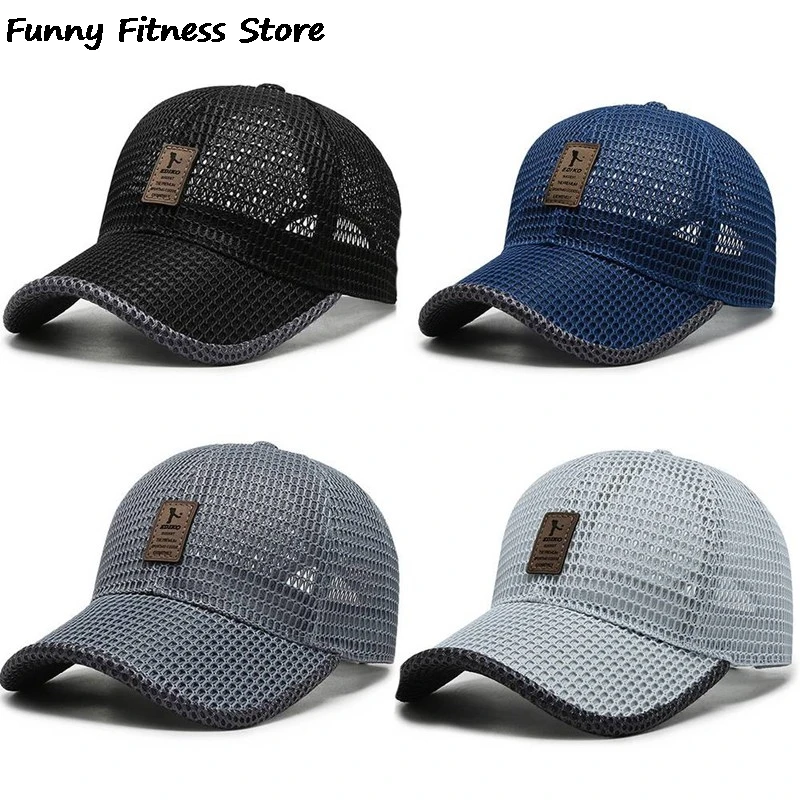 Breathable Mesh Golf Caps Fishing Running Panama Women Men Sports Tennis Cap Outdoor Sunscreen Hat Adjustable Belts Visors Hats