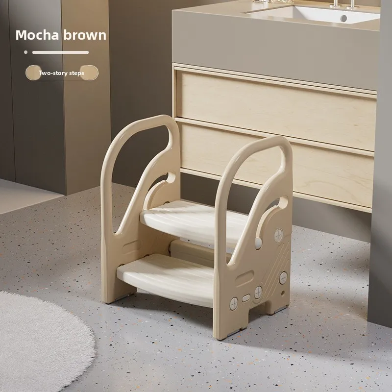 Two-tier children's footstool Baby washstand Two-tier standing stool