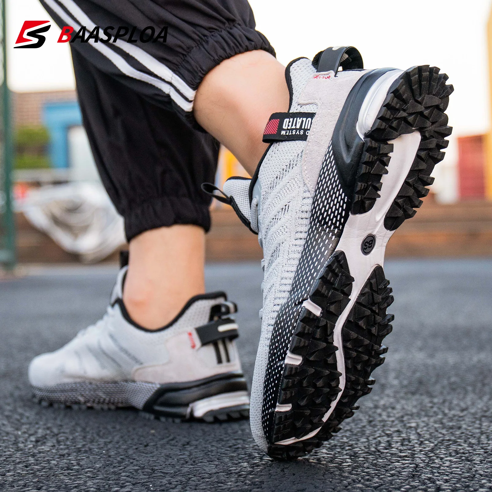 

BAASPLOA Men Running Shoes Lightweight Breathable Jogging Sneakers Non Slip Athletic Walking Training Casual Sport Shoes
