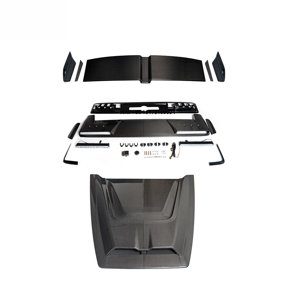 New 2025+ G CLASS W465 Hood Scoop Roof Spoiler with Lights Rear Spoiler G500 G63 G450D Dry Carbon Upgrade Body Parts