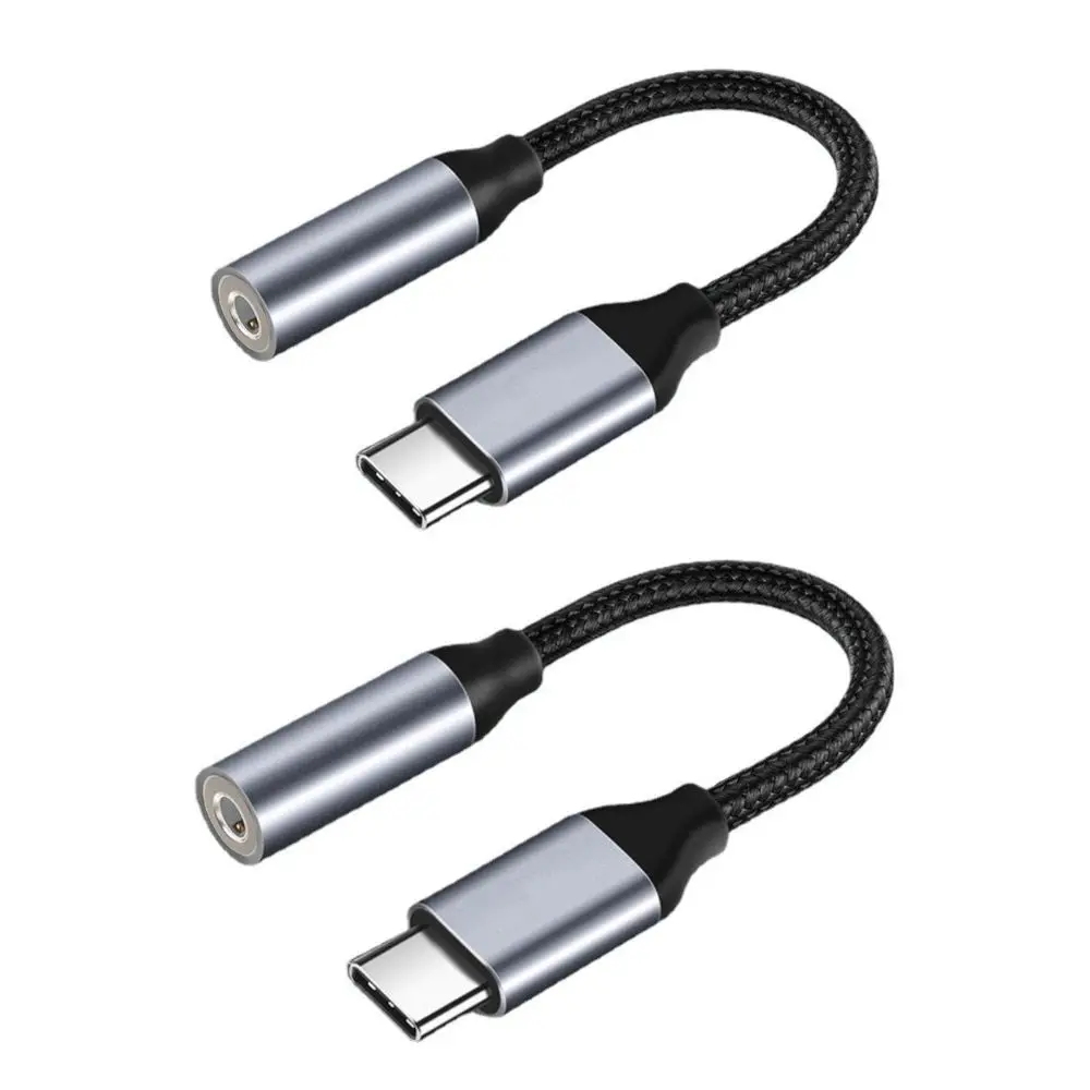 2PCS Portable Type-c To 3.5mm Headphone Adapter Built-in DAC Chip HiFi Sound Quality Type C Audio Adapter Noise Reduction
