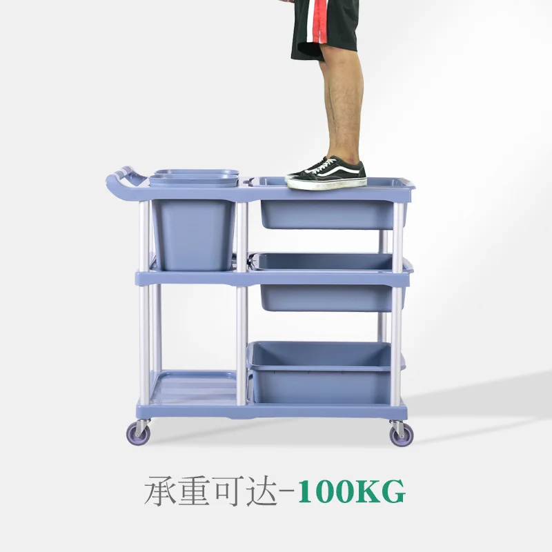 Three-story hotel dining cart, bowl with trash can, hotel restaurant cart, tableware , dining cart, canteen