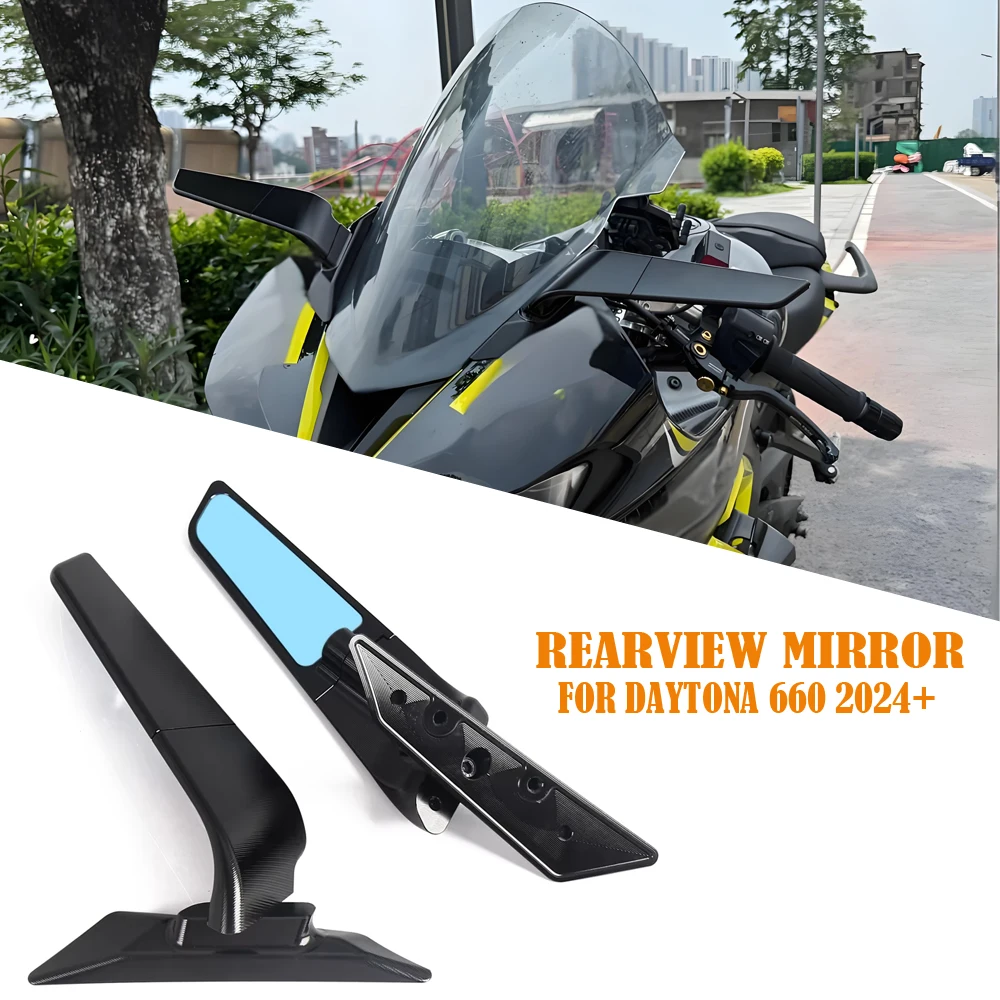 For Daytona 660 Daytona660 2024 2025 2026 New Motorcycle Rearview Side Mirrors Wind Wing Adjustable Rotating Kit CNC Aluminum