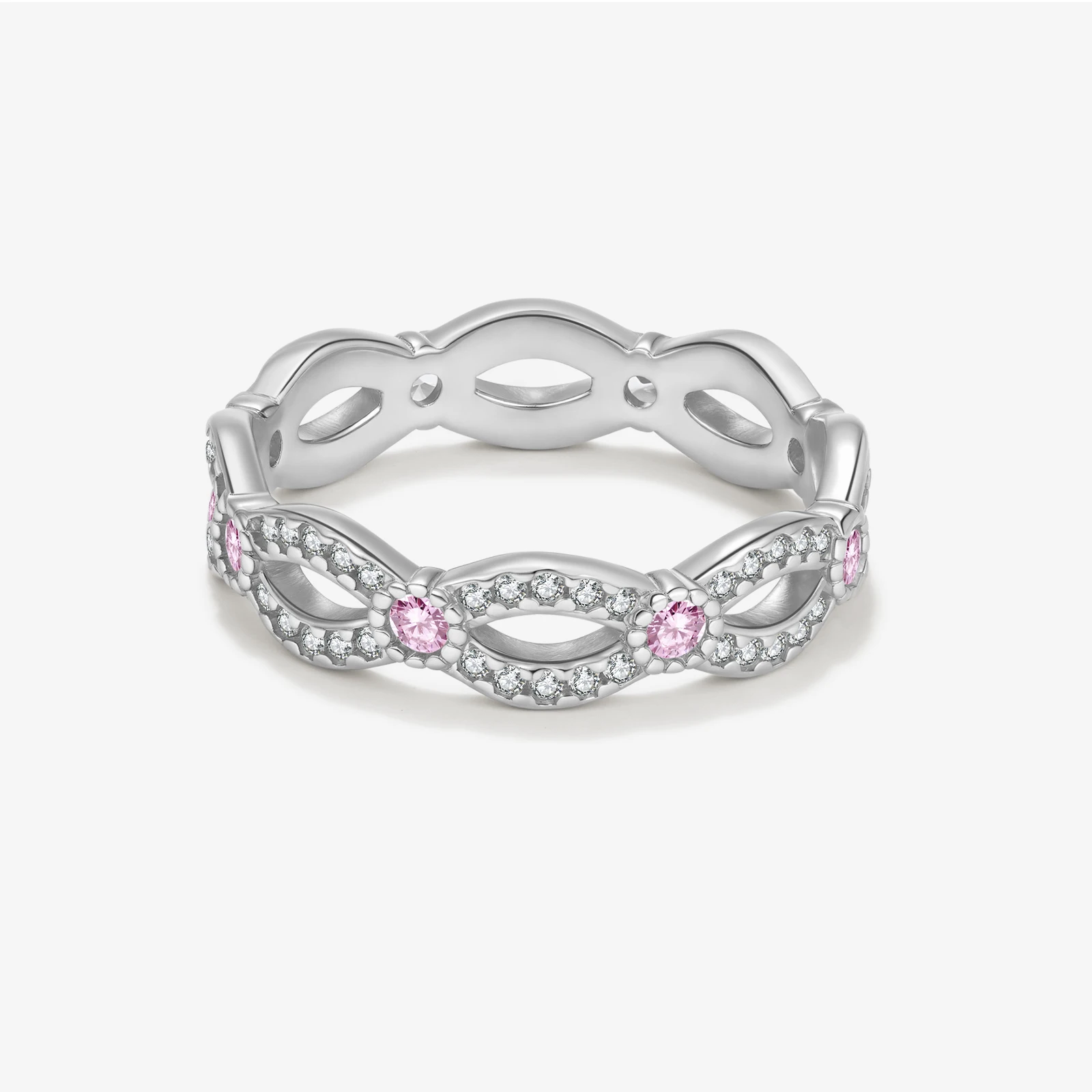 

VEWANT женское кольцо из стерлингового серебра 925 пробы с полой волной, розовое кольцо с цирконом CZ, 2024, роскошное изысканное кольцо для свадебной вечеринки, повседневные ювелирные изделия