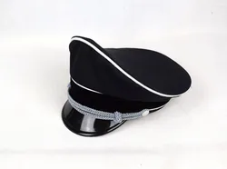 Cosplay German Elite Whipcord Officer Cap Hat Sweat Ring Made Leather Reenactment