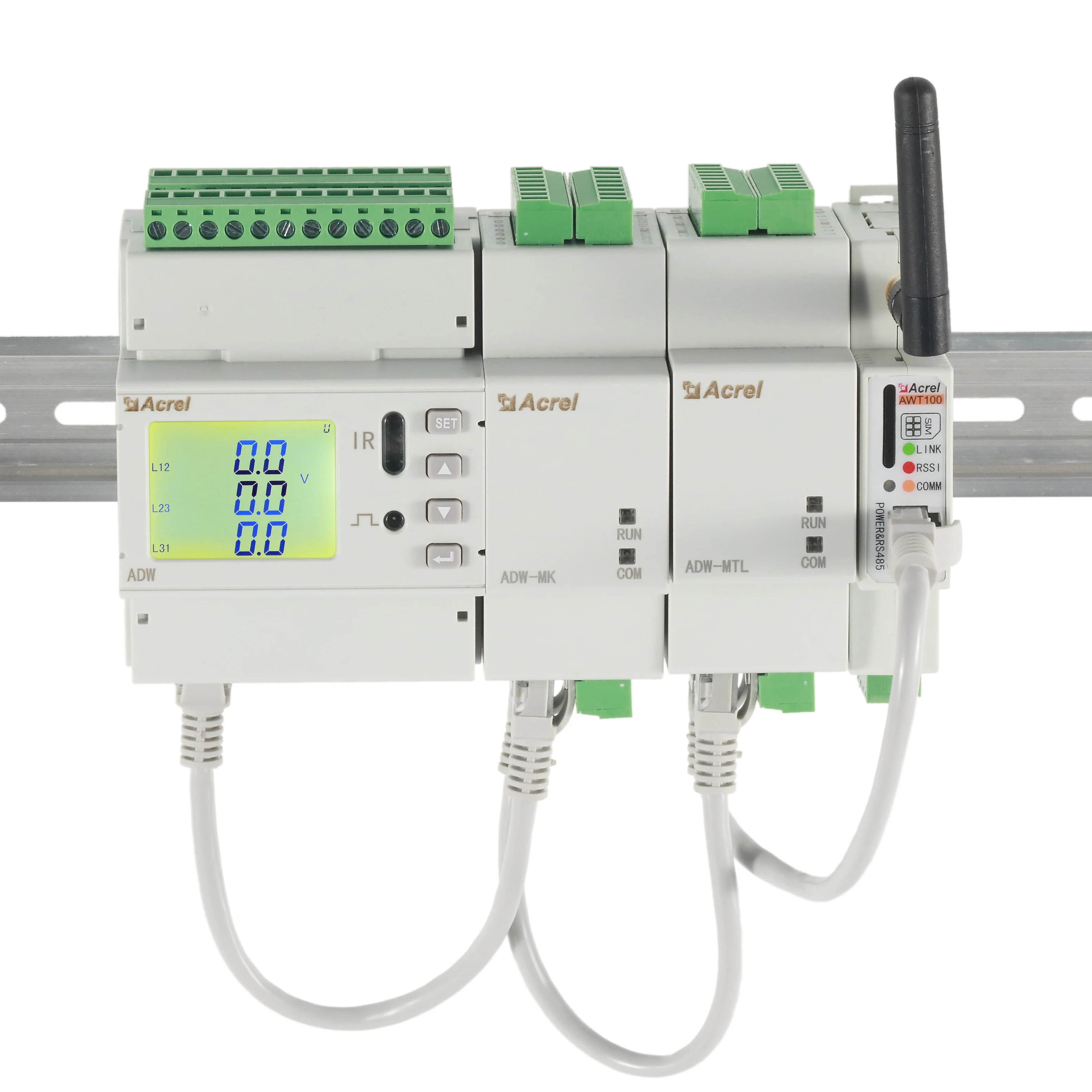 Acrel ADW210-D16 100A Input Three Phase Din Rail Multi Circuits Channel IOT Power Meter with RS485 Modbus
