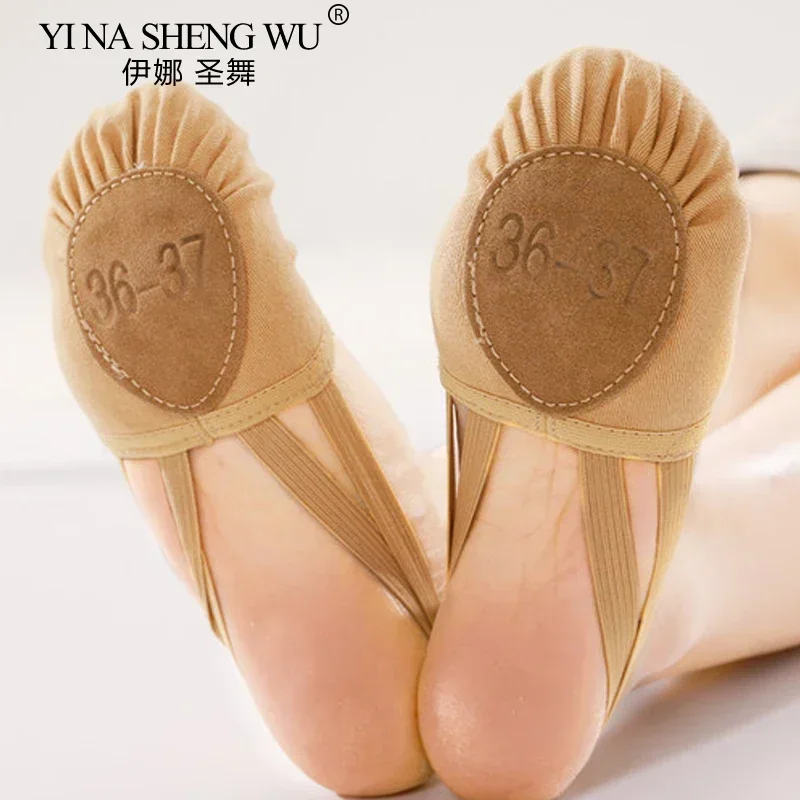 Professionelle Ballett-Halbtoe-Schuhe für Erwachsene & Kinder - Bauchtanz, Rhythmische Gymnastik, Weiche Übungsschuhe |   Geteilte Sohle