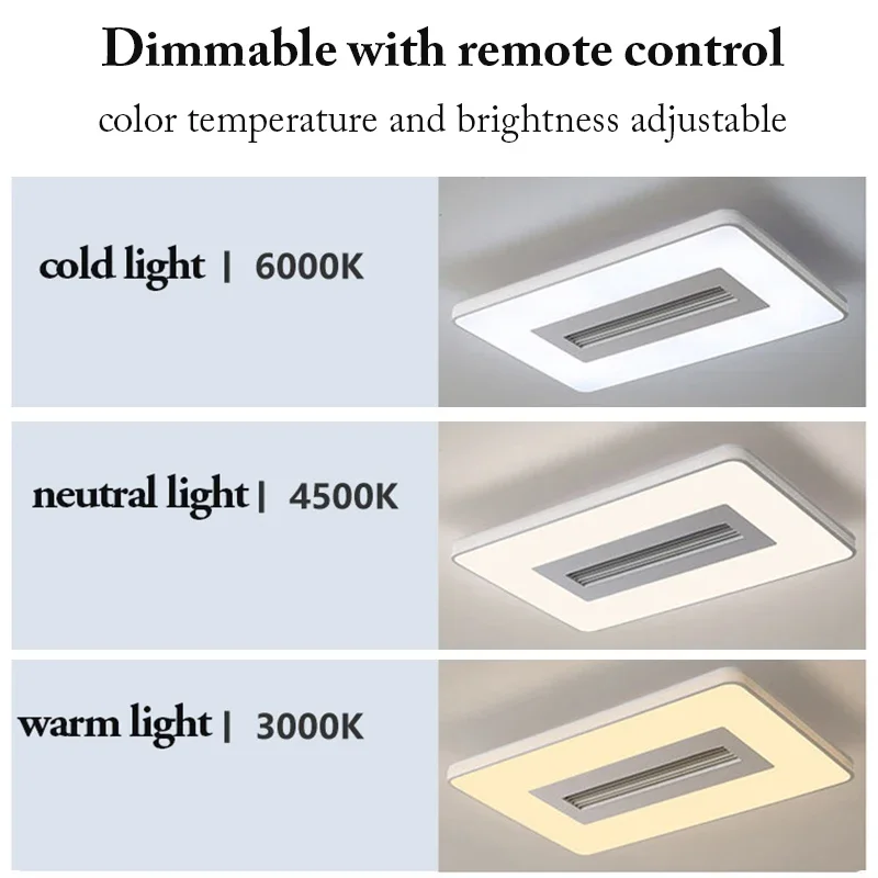 Imagem -05 - Newspectrum-led Lâmpadas Ventilador de Teto Bladesess Motores Dual Regulável com Controle Remoto Iluminação Interior Sala Quarto Silencioso Engrenagens