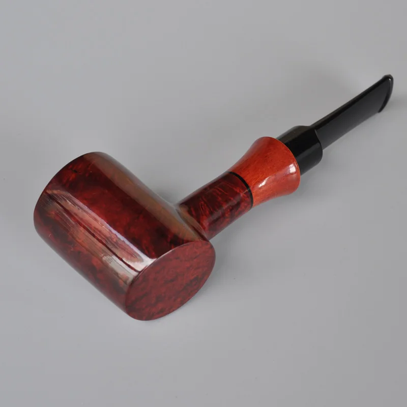 أنبوب تبغ خشبي مصنوع يدويًا من جذر براير، نمط حر لعبة البوكر، سطح أملس، مرشح جذعي طويل، حجم كبير مجاني