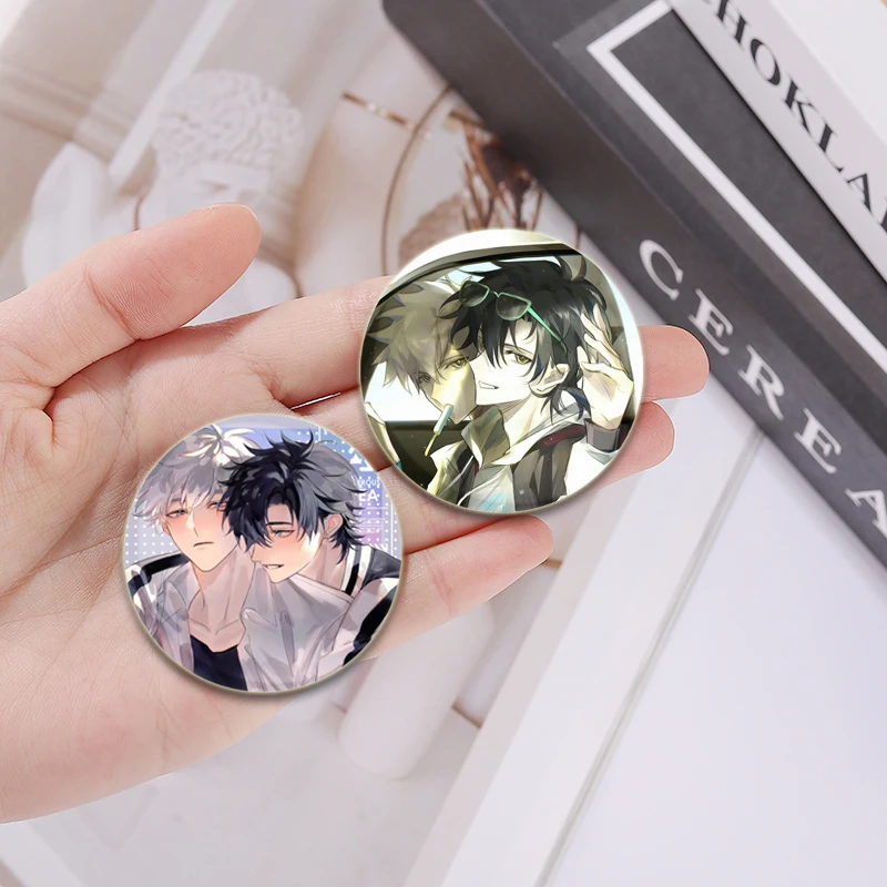 Link Click Anime Character Round Pin Cartoon Badge Snap-in Button Pins Brooches for Clothes Decoration Jewelry Accessories Gifts