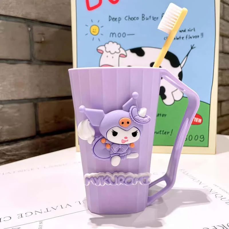 Kawaii Kuromi Toilette Sanrio Carino Con Manico Alta-Pretty Melody Per Bambini Collutorio Tazza Denti Cottura Regalo di Festa All'ingrosso