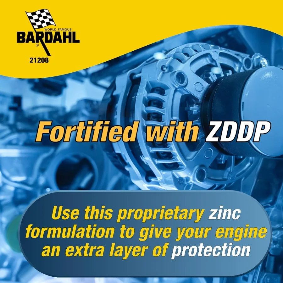Bardahl 21208 مادة مضافة زيت المحرك لحماية المحرك - واقي حرق الزيت لمحرك الزنك - معالجة الزيت المصممة للتشحيم #3