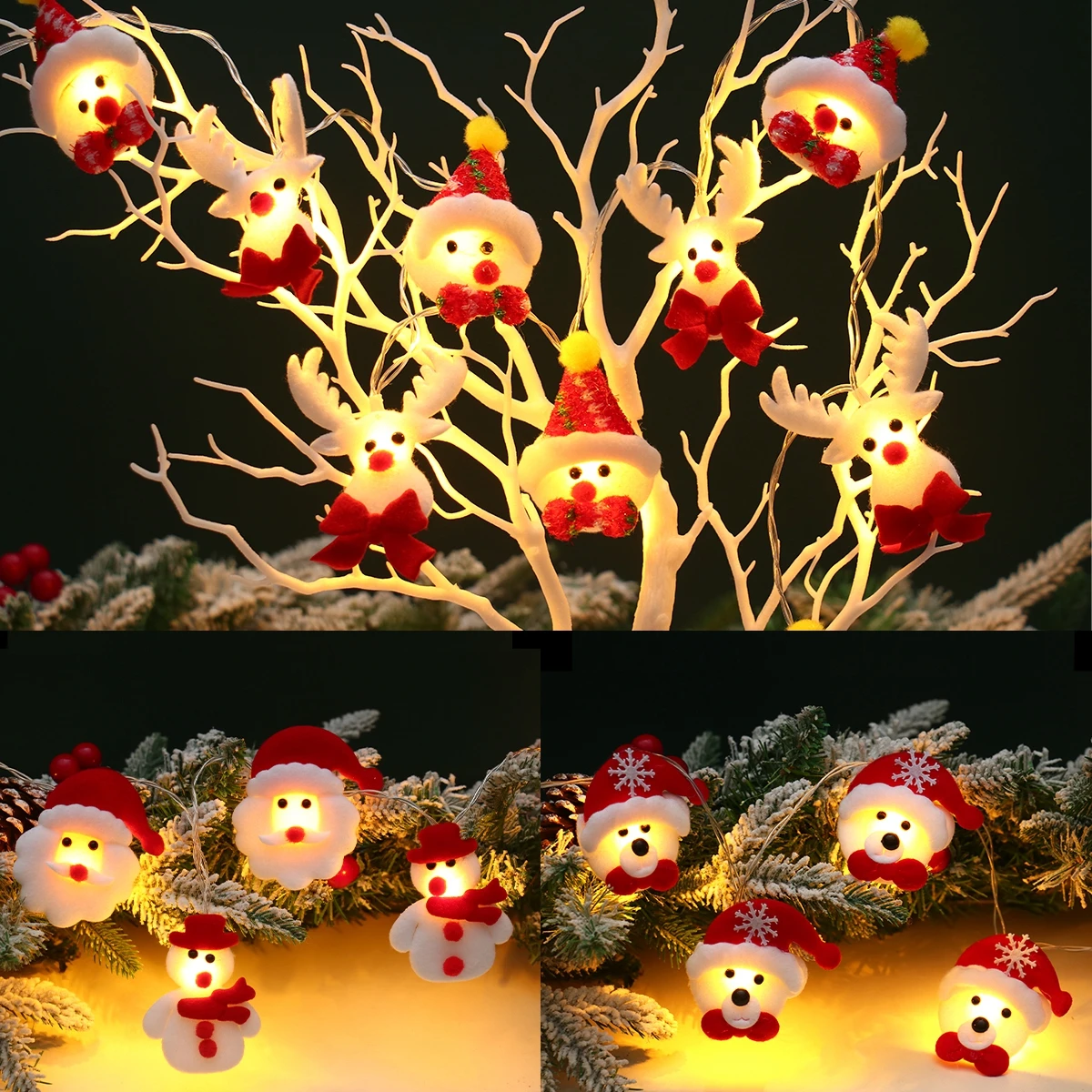 Christmas Santa Claus String Light Garland Xmas Tree Pendant Merry Christmas Decor for Home Noel Navidad Gift 2025 New Year 2026