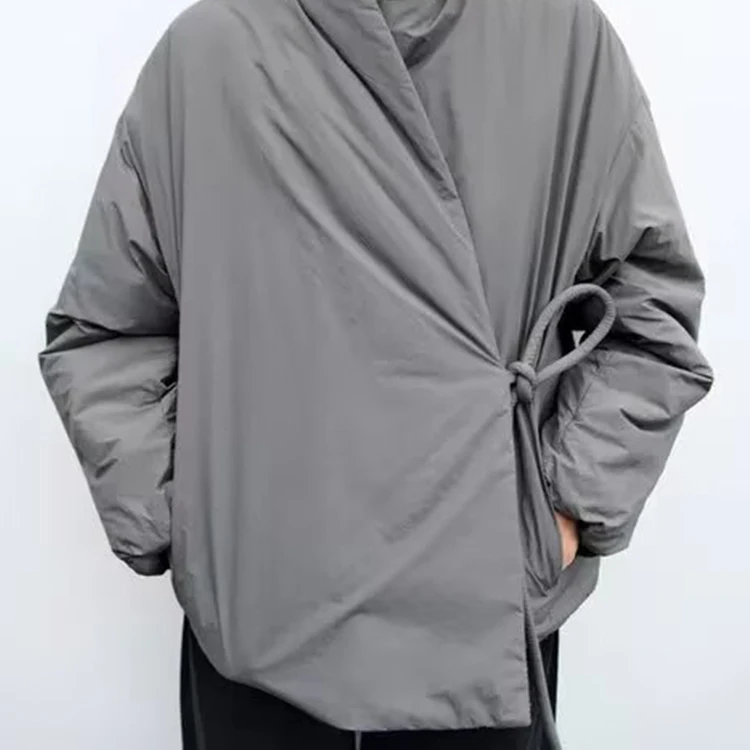 

Z женское модное свободное кимоно Sle Jaet Sweet Personali с двойным лацканом, длинное пальто с воротником-стойкой и поясом