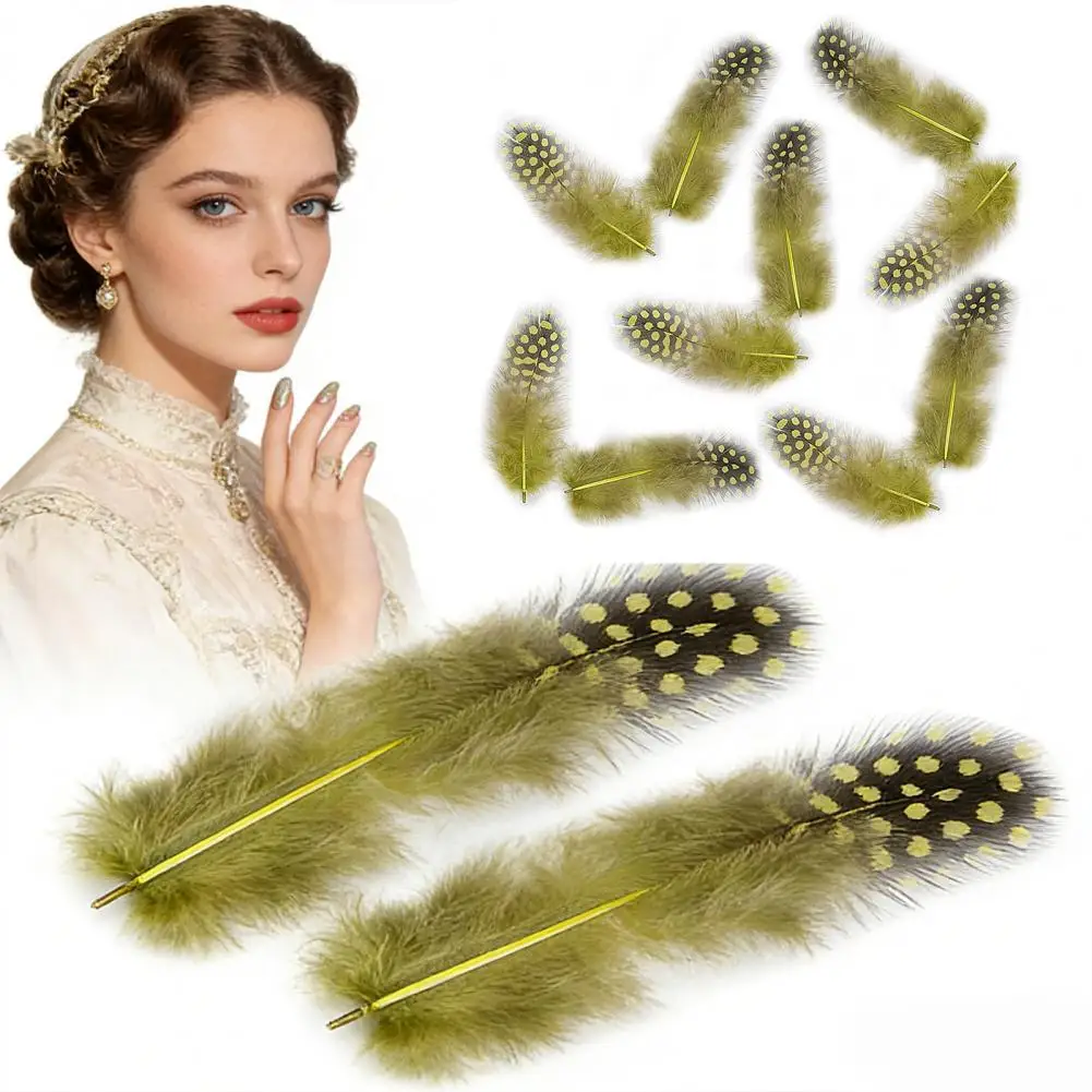 11 different colors with 50 beautiful natural guinea fowl feathers, 2-4 