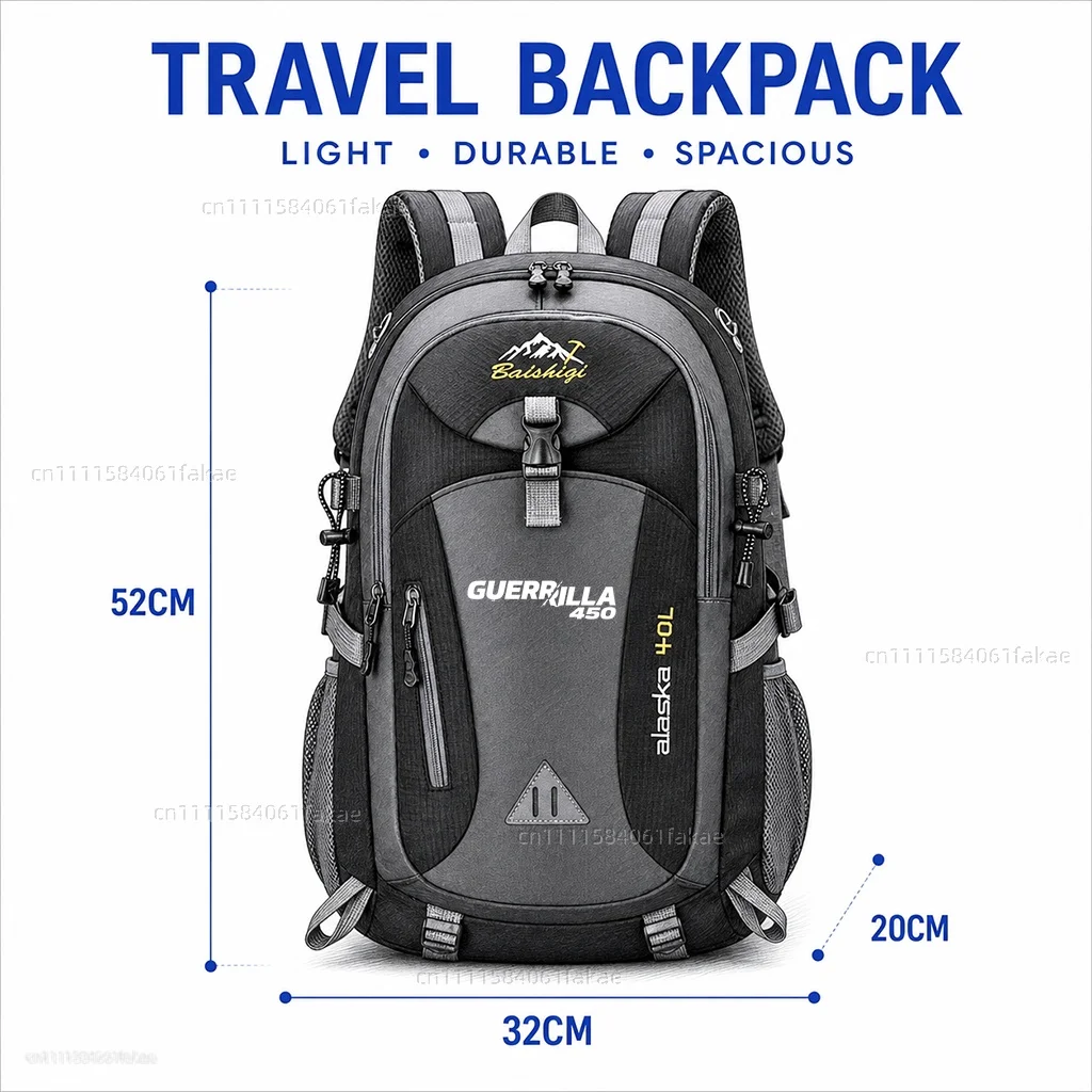 FOR Royal Enfield Guerrilla 450 2024-2026 Motorcycle Backpack 40L Waterproof Travel Backpack Outdoor Hiking Camping Daypack
