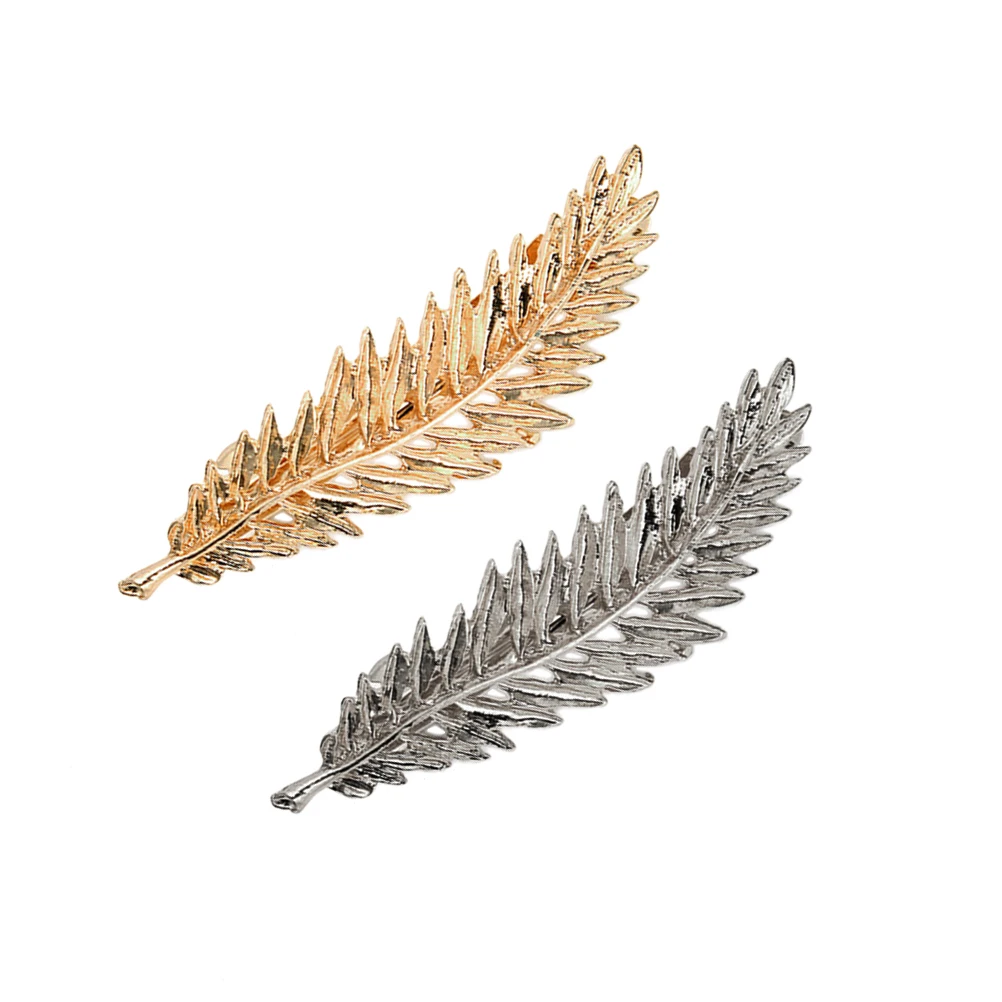 

4Pcs Vintage Alloy Leaf Hair Clips Elegant Side Bobby Pins for Wedding Party Photography Stylish Hair Accessories