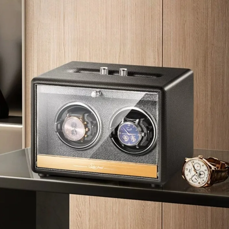 1/2/4 Slots Watch Winder Leather Mechanical Wrist Watch Winding Device Men Women Chain Watches Box Desktop Watches Storage Box