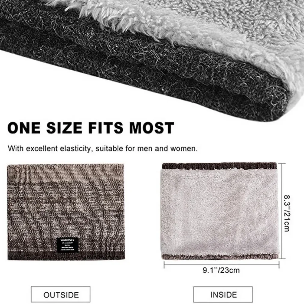 الشتاء وشاح للرجال الصوف الدائري باندانا محبوك الدافئة الصلبة وشاح المرأة الرقبة أدفأ سميكة الكشمير الساخن منديل قناع للتزلج #5