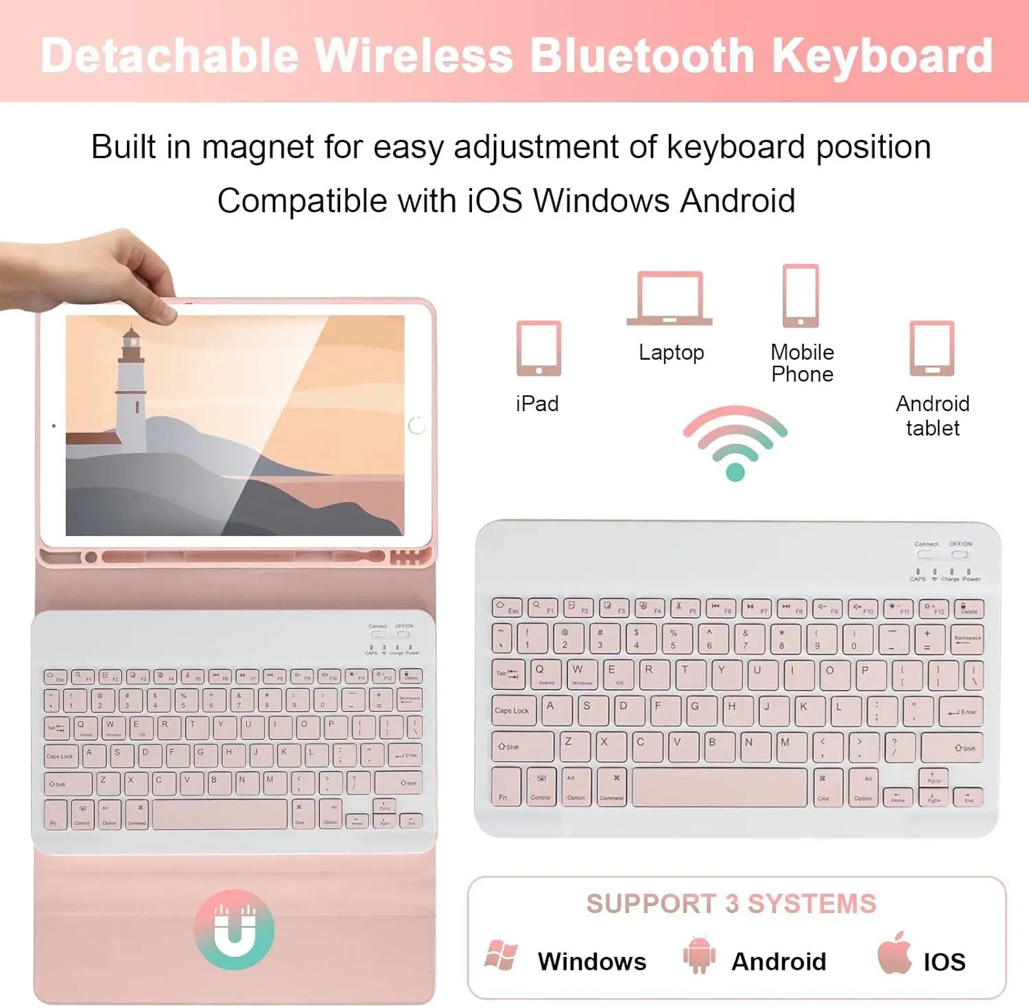 Imagem -03 - Estojo de Couro Magnético Capa para Lenovo Tab Teclado Bluetooth e Mouse Doces Coloridos em m9 Tb310fu 2023 Lançado