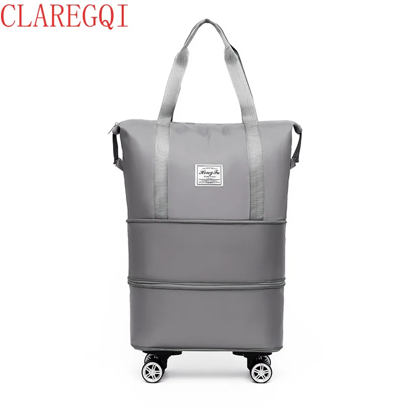 rolling tote bag hulken bag with wheels Foldable shopping bag Reusable Lightweight travel luggage storage move house