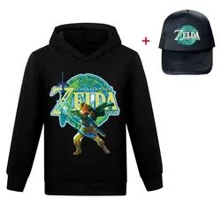 Tears of The Kingdom Hoodie Sweater Sweatshirts + Cap Spring Autumn Baby Girls Boys Child Toddler Infant Clothes Christmas Gift