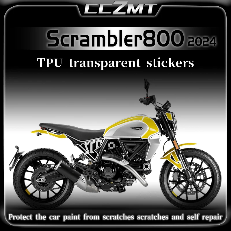 ฟิล์มใสสำหรับ Ducati Scrambler 800ฟิล์มป้องกันรอยขีดข่วนฟิล์มป้องกันเสื้อผ้ารถยนต์แบบมองไม่เห็น TPU 2024