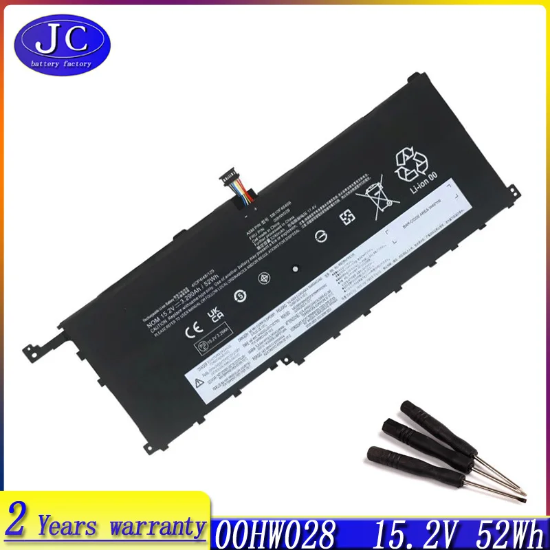 Original 00HW029 00HW028 01AV409 Battery For Lenovo ThinkPad X1 Carbon Gen 4 (2016) X1 Yoga 1st(2016) SB10F46466 01AV439 56WH