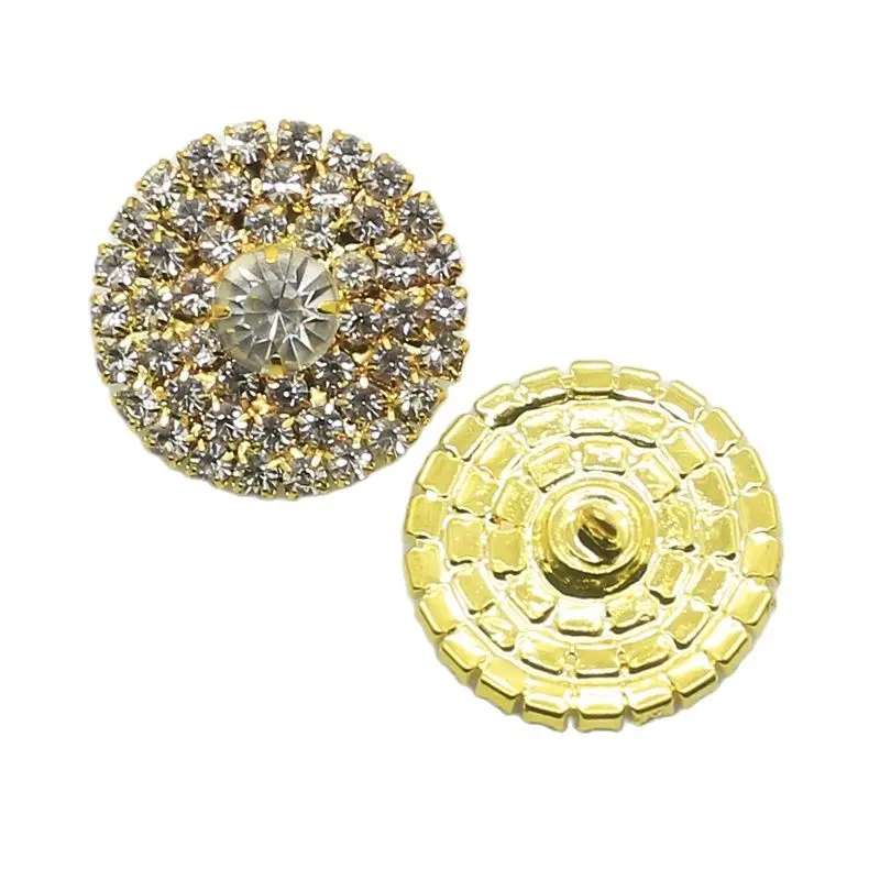 ZMASEY Sale New 5pcs/lot 25mm Rhinestone Buttons Shank Decoration Wedding Fit Ribbon Hair Supply Full Invitation Diy Accessories