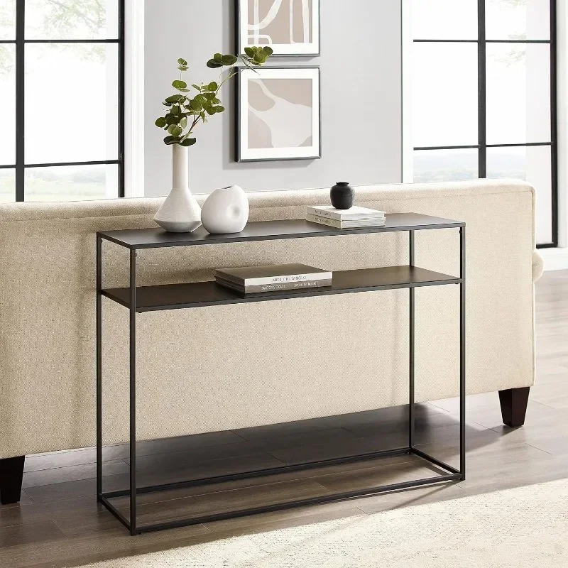 Crosley Furniture Braxton Metal Console Table Matte Black 12