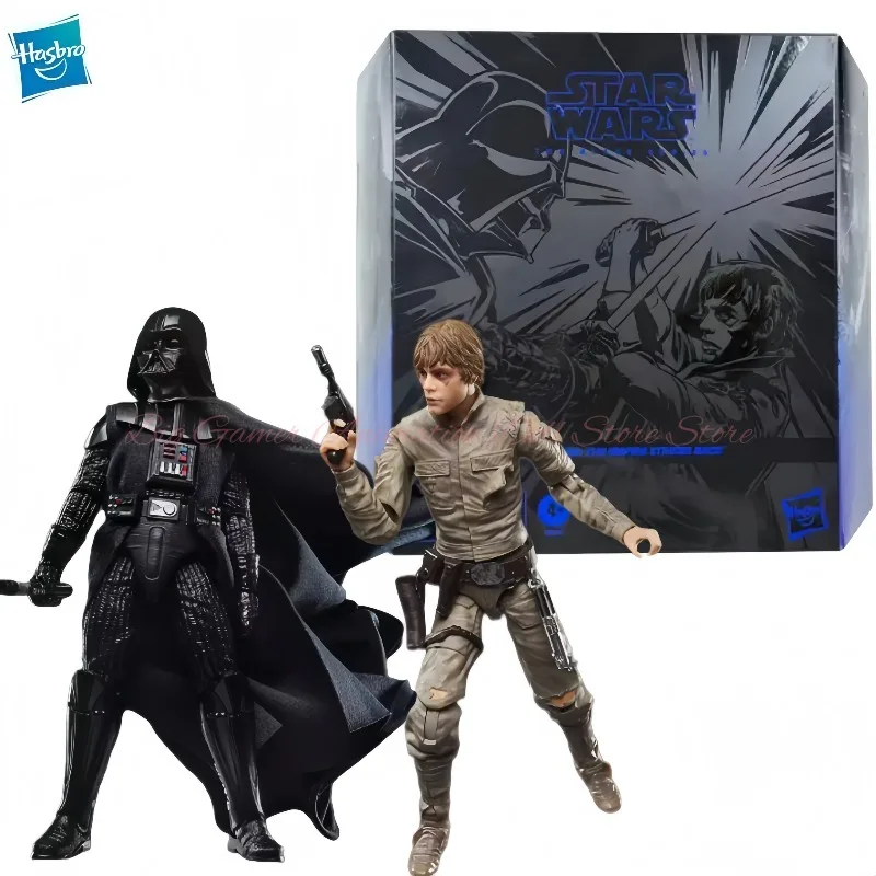 Hasbro Black Series The Empire Strikes Back, juego limitado de dos figuras de Darth Vader y Luke Skywalker de 6 pulgadas, modelo coleccionable