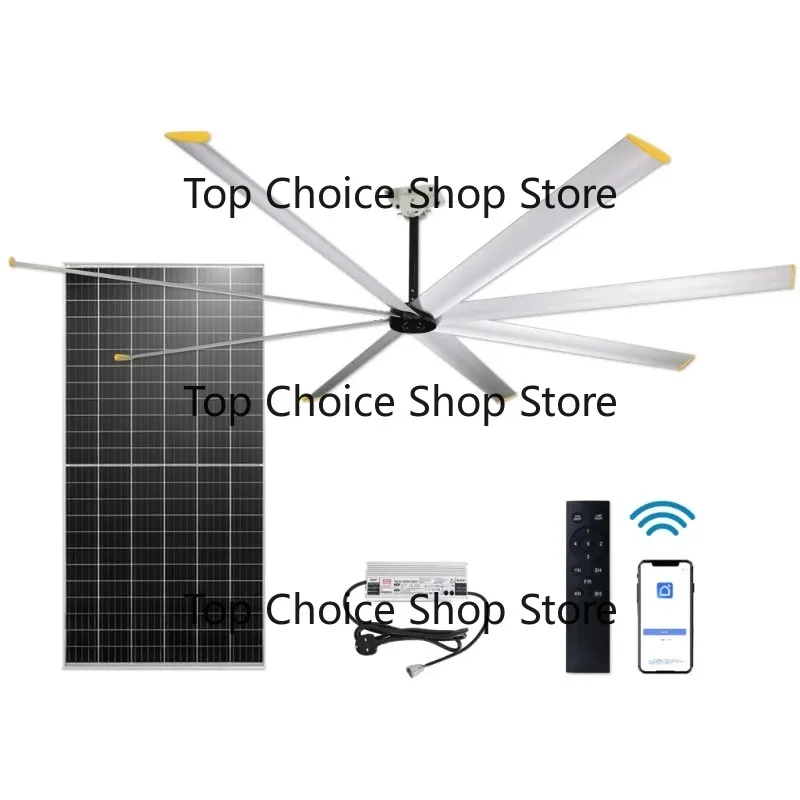 10ft Commercial Ceiling Fan With App Remote Control 8 PCS Aluminum Blades Energy Saving Solar Industrial Air Cooling Fan