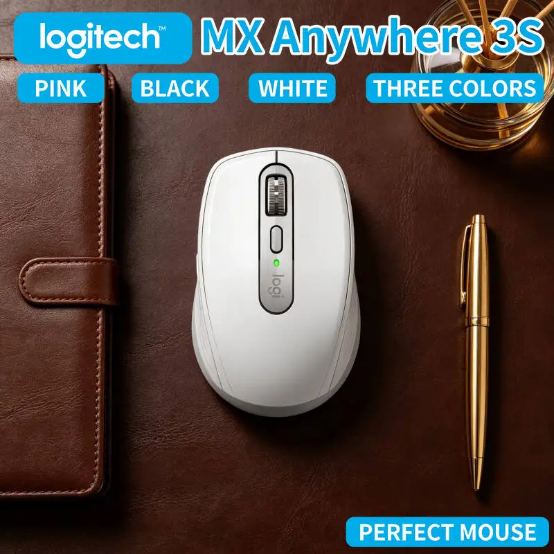 Wireless MX Anywhere 3S - 8000 DPI Darkfield, 3-Device Bluetooth, Silent Click, Ideal for Art Studio & Creative Work
