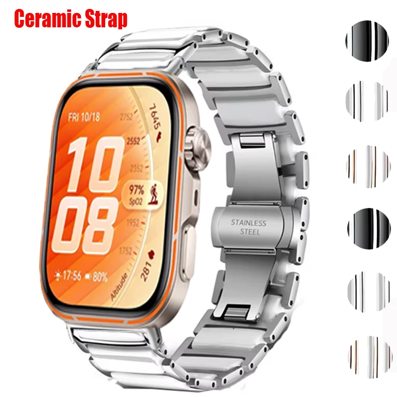 Keramikarmband für Huawei Watch Fit 5/Fit 5Pro Correa für Huawei Watch Fit 3/Fit 4/Fit 4Pro Austauschbares Armbandzubehör