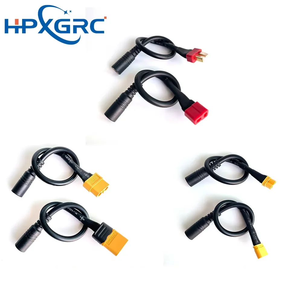 HPXGRC XT60 XT30 T Plug Female Male To DC 5.5*2.1mm Connector Battery Charging Adapter Cable Conversion for DC Power Charger