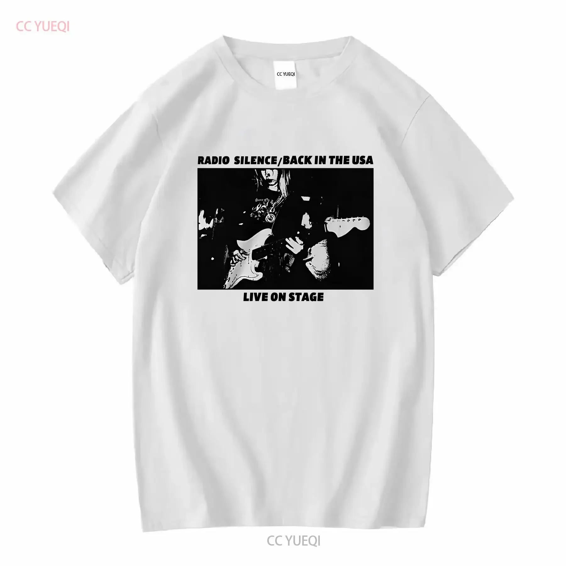 MARCA MELVILLE JOHN GALT RADIO SILENCE LIVE ON STAGE USA CAMISETA CREAM MENS L NUEVO vintage Lavado Transpirable gráfico Suave