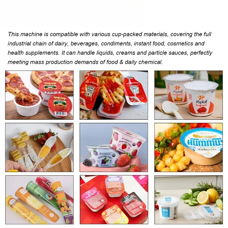 High Productivity Automatic 100ml 250ml Water Cup Filling and Sealing Machine Water Cup Filling Sealing Packing Machine