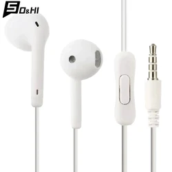 U19 Smooth Surface Wired Earphones Super Bass 3.5mm Headphones With Built-in Mic Hands Noise Canceling Earbuds Music Headset