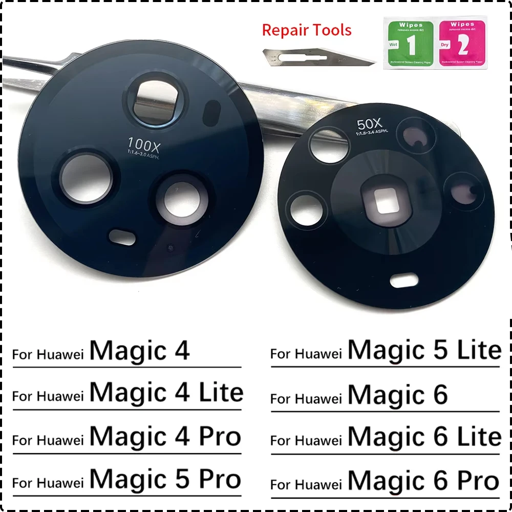

New Camera Glass For Huawei Honor Magic 4 5 6 Lite Pro 5G Rear Back Camera Glass Lens With Adhesive