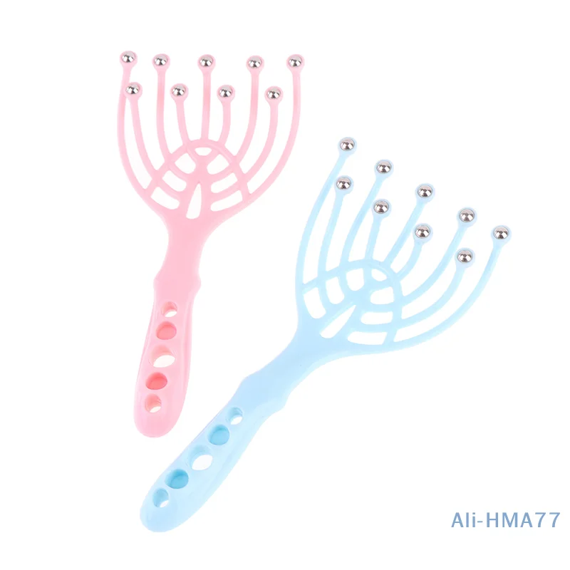 Masajeador de cuero cabelludo de pulpo, relajante de cabeza, alivia el estrés, puntos de acupuntura, cuidado de las garras del cabello