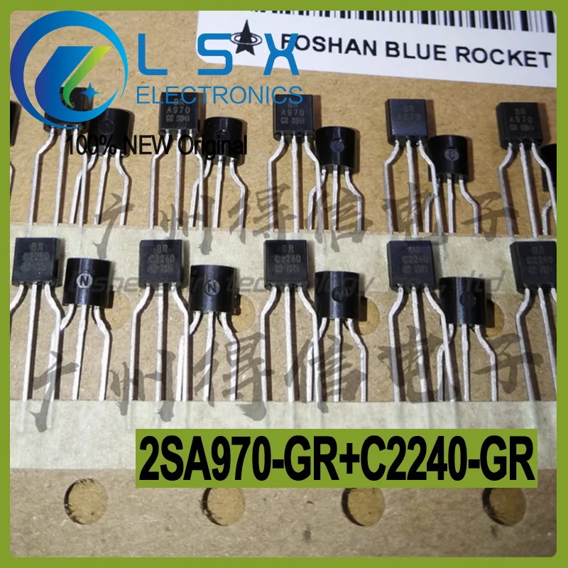 10Pairs(20PCS) 2SA970-GR + 2SC2240-GR A970 C2240 2SA970 2SC2240 TO-92 New and Original