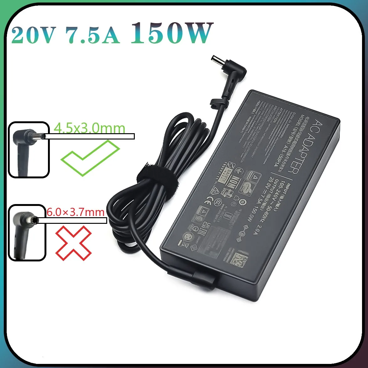 A18-150P1A ADP 200075 Cargador portátil ML 20V 7.5A 150W 4,5x3,0mm adaptador de CA para Asus UX535LH UX535LI X571LI UM535QA UM535QE K6500ZC