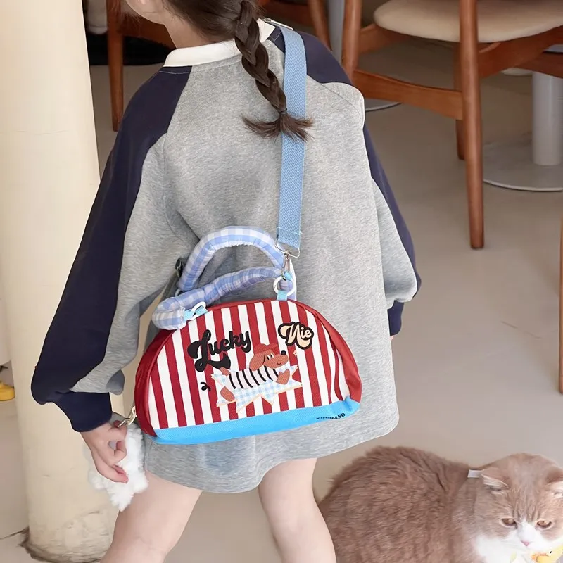 

Children's Crossbody Bags Retro Plaid Cartoon Striped Casual Cute Kawaii Sweet New Handbags Luxury Brand Crossbody Bags For Girl